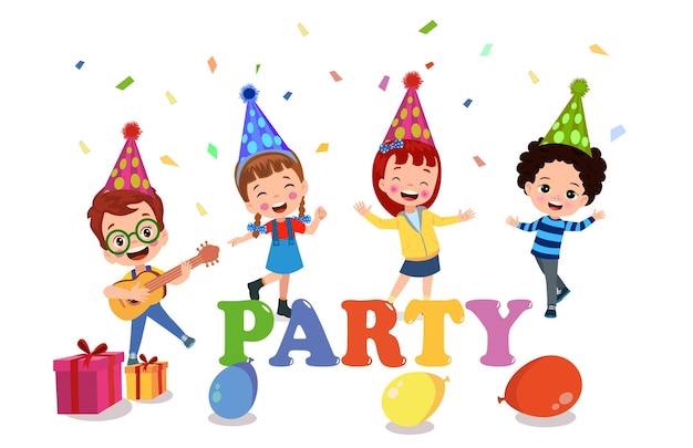 Un grupo de niños celebrando una fiesta de cumpleaños.