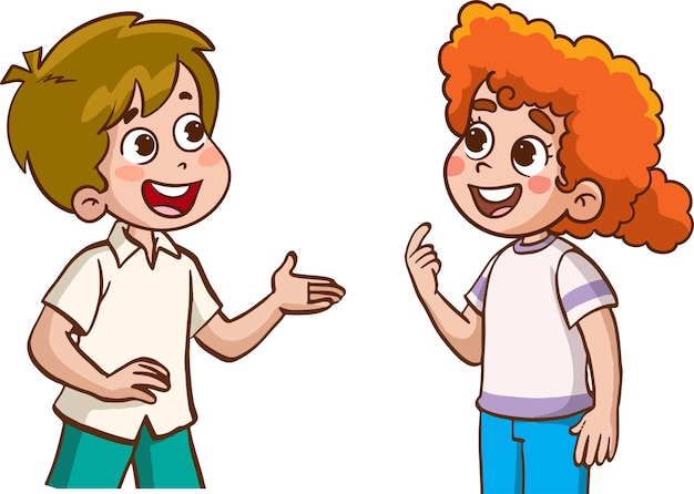 grupo de niños hablando ilustración vectorial