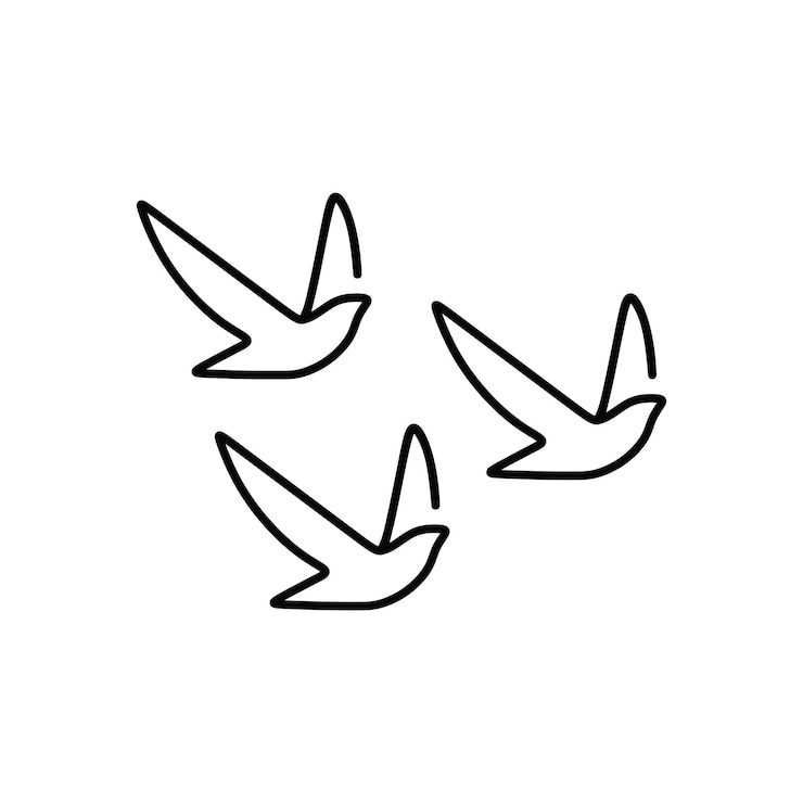Vector grupo de pájaros voladores