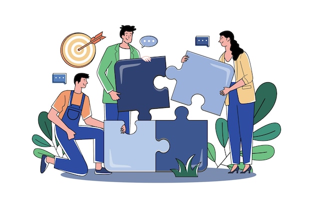 El grupo de personal juntó las piezas