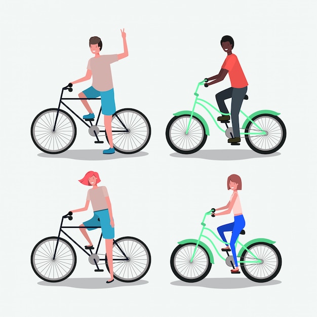 Grupo de personas en bicicleta