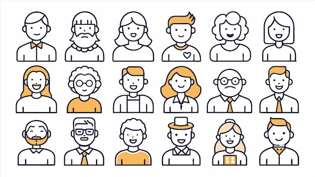 un grupo de personas con caras diferentes y las palabras corazón en ellos