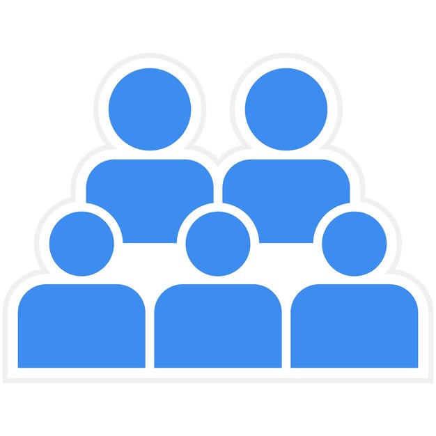 un grupo de personas en un círculo con un fondo azul