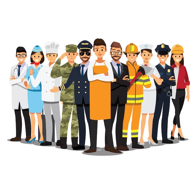 Vector grupo de personas diferentes job set