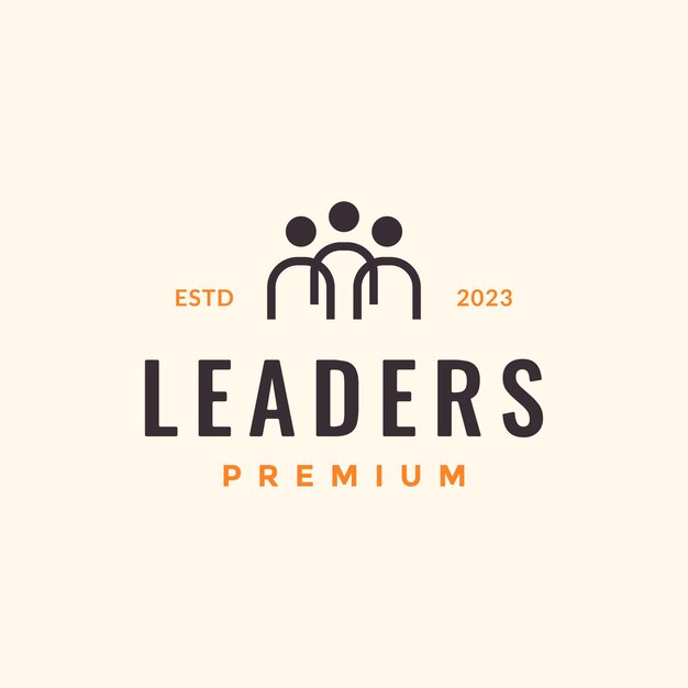 grupo personas equipo comunidad forma simple estilo de línea minimalista diseño de logotipo hipster ilustración de icono vectorial