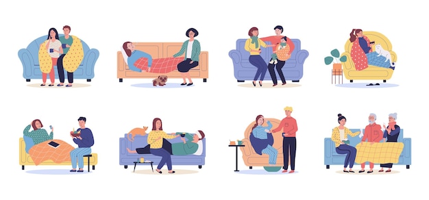Un grupo de personas está jugando a un juego de mesa y comiendo. Los personajes jóvenes se comunican y pasan tiempo juntos. Los amigos están comiendo y jugando en el apartamento. El personaje masculino adivina su papel en el juego de mesa.