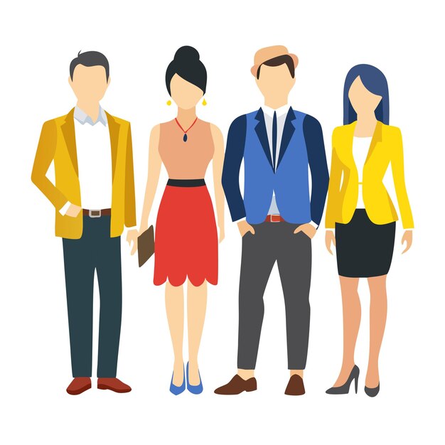 Grupo de personas con estilo Ilustración Diseño plano moderno Arte vectorial