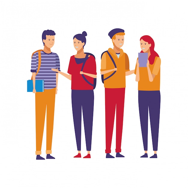grupo de personas estudiantes conversación