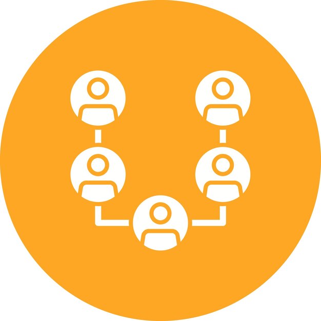 un grupo de personas con un fondo naranja redondo con las palabras personas en el medio