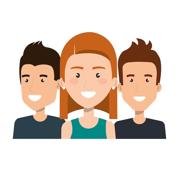 Grupo de personas joven retrato juntos amigos
