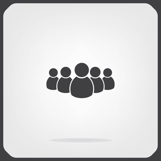 Grupo de personas líder de negocios símbolo de chat Ilustración vectorial en fondo gris Eps 10