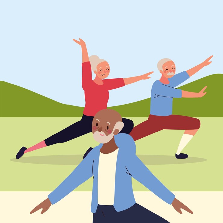 Vector grupo de personas mayores