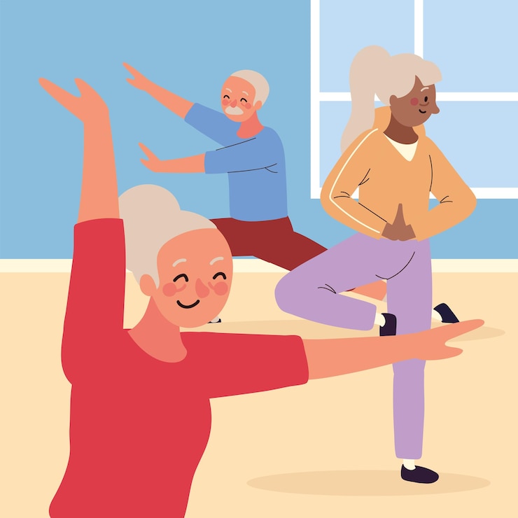 Vector grupo de personas mayores