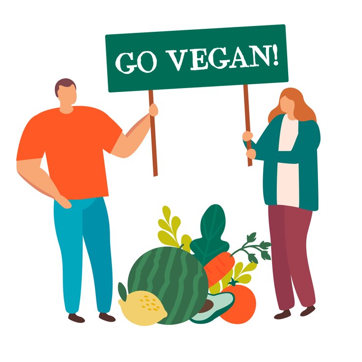 El grupo de personas con la muestra vegetal grande de la tenencia va vegano aislado.