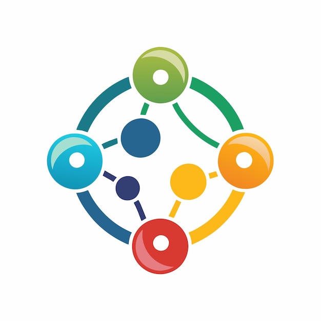Un grupo de personas que se unen de manos para formar un círculo que muestra unidad y conexión Desarrollar un logotipo que capture la esencia de compartir información