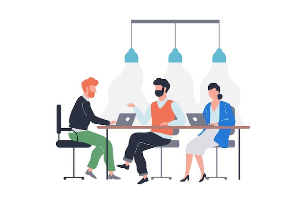 Grupo de personas en reunión de negocios. Sesión de equipo