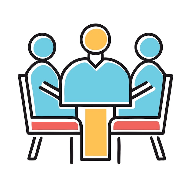 un grupo de personas se sientan en una reunión con uno de ellos sosteniendo una reunión
