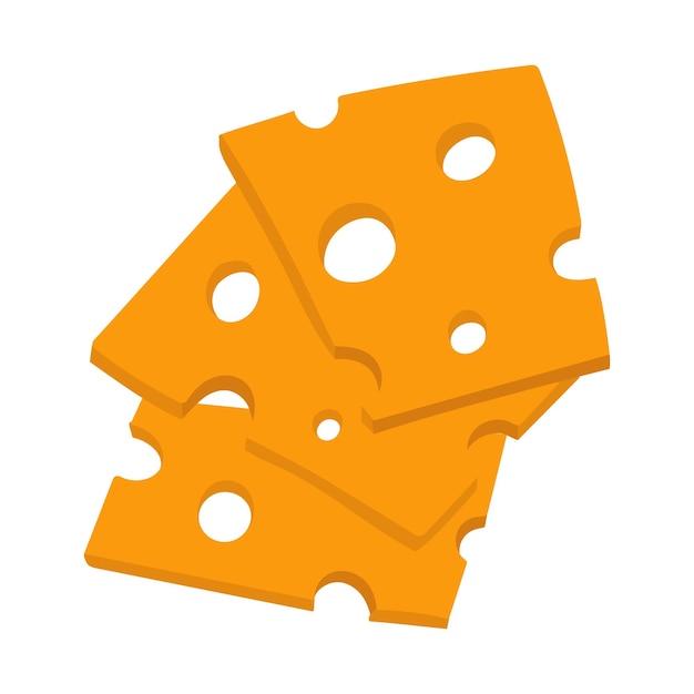 grupo de rebanadas de queso amarillo son planas rebanadas cuadradas de quesos con agujeros rebanadas aisladas rectas