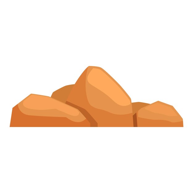 Grupo de rocas que forman una pequeña cordillera al estilo de dibujos animados