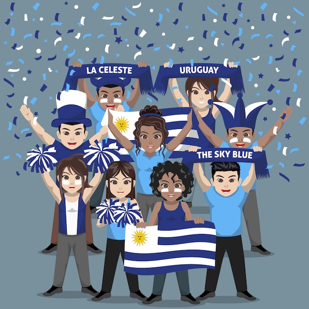 Grupo de seguidores del equipo nacional de fútbol de uruguay