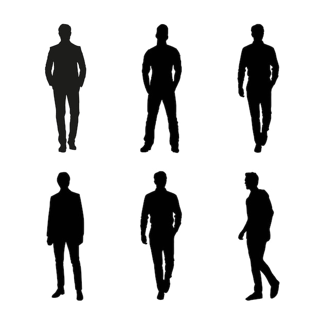Un grupo de siluetas elegante imagen de hombres
