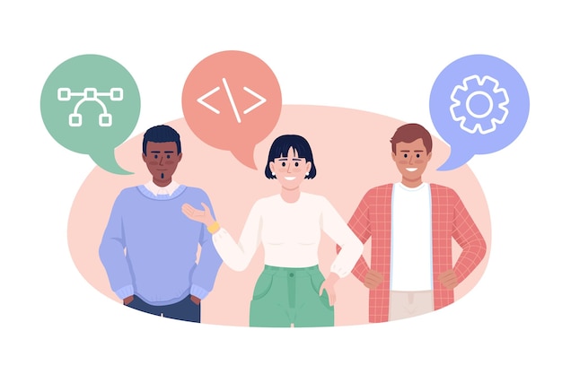 Grupo de talentos 2D vector ilustración aislada