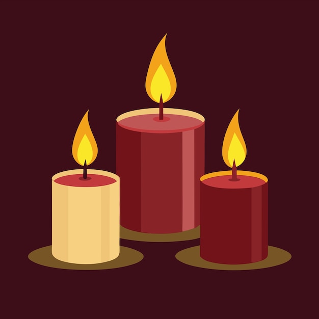 un grupo de velas que están encendidas