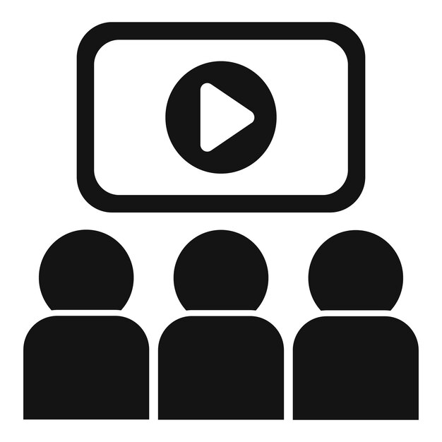 Grupo de visualización de contenido de vídeo en el icono de la pantalla