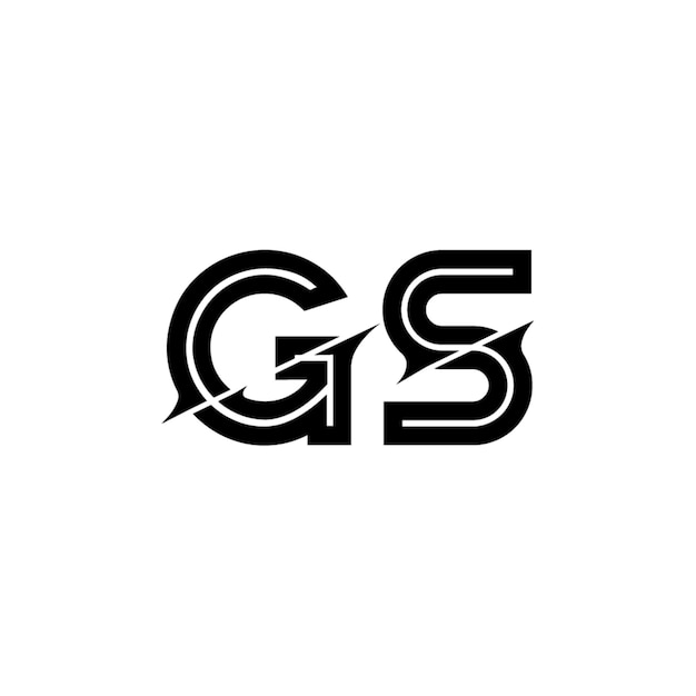 GS monograma logotipo diseño carta texto nombre símbolo monocromo logotipo alfabeto carácter simple logotipo