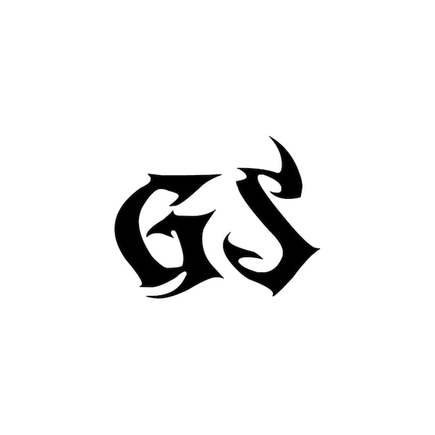 GS monograma logotipo diseño carta texto nombre símbolo monocromo logotipo alfabeto carácter simple logotipo