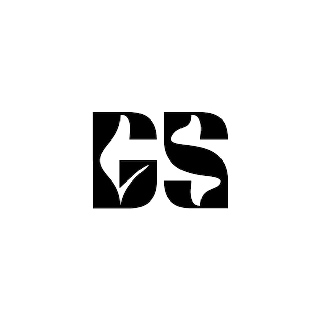 GS monograma logotipo diseño carta texto nombre símbolo monocromo logotipo alfabeto carácter simple logotipo