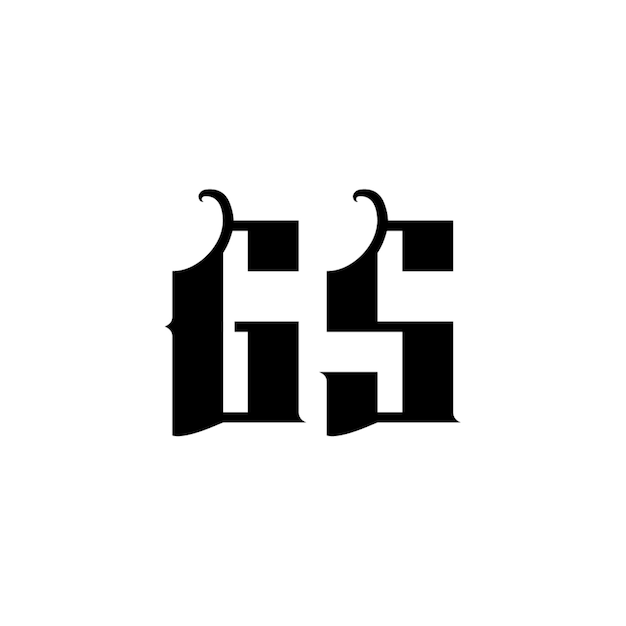 GS monograma logotipo diseño carta texto nombre símbolo monocromo logotipo alfabeto carácter simple logotipo