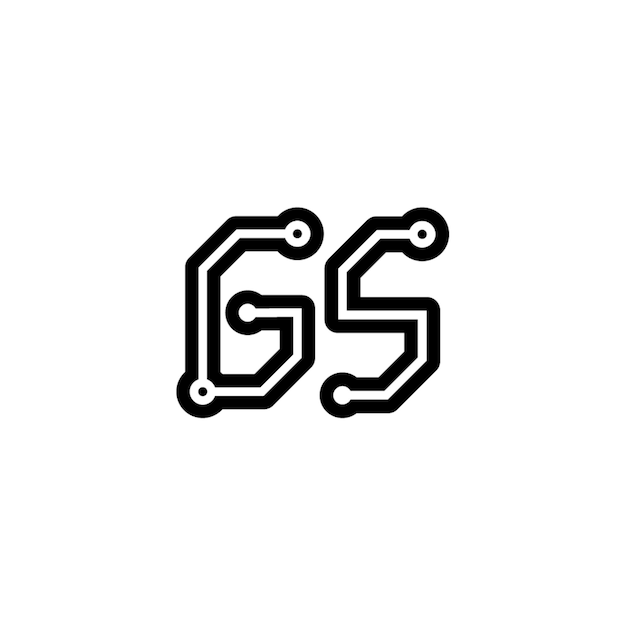 GS monograma logotipo diseño carta texto nombre símbolo monocromo logotipo alfabeto carácter simple logotipo