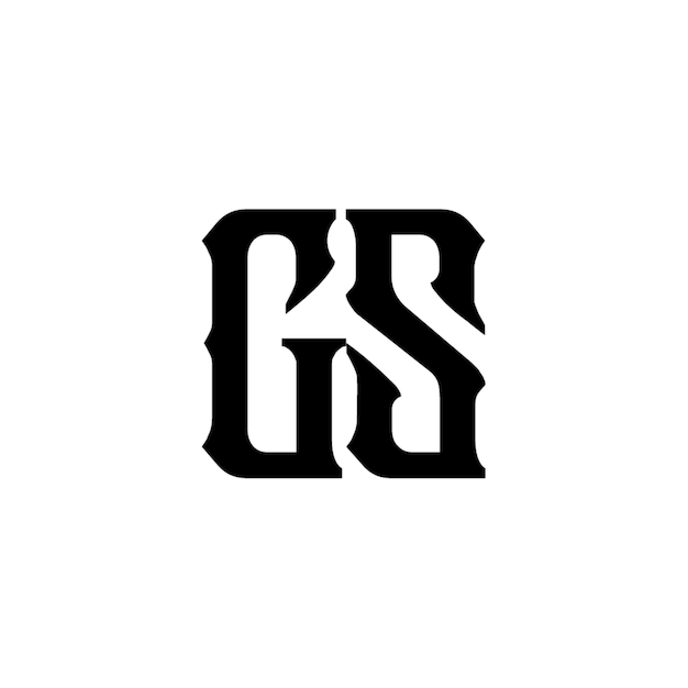 GS monograma logotipo diseño carta texto nombre símbolo monocromo logotipo alfabeto carácter simple logotipo