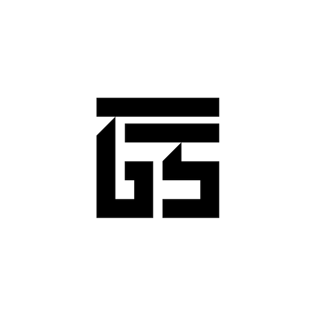 GS monograma logotipo diseño carta texto nombre símbolo monocromo logotipo alfabeto carácter simple logotipo