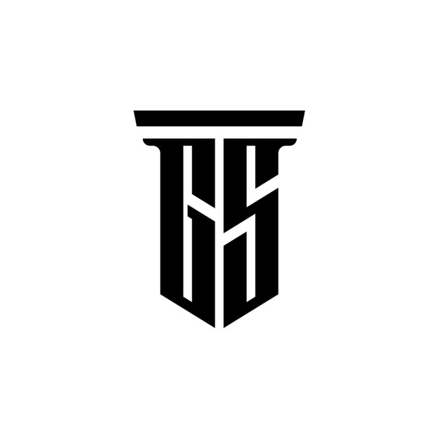 GS monograma logotipo diseño carta texto nombre símbolo monocromo logotipo alfabeto carácter simple logotipo