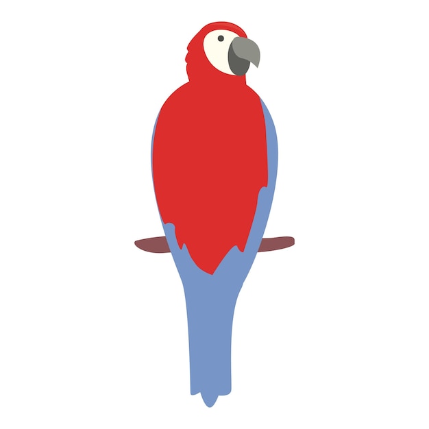 Guacamayo en árbol icono dibujos animados vector pájaro loro naturaleza selva