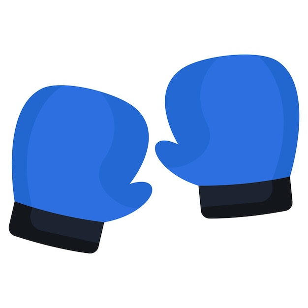 Guantes de boxeo de estilo plano aislados sobre un fondo blanco