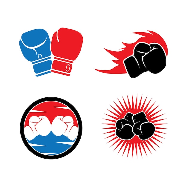 Guantes de boxeo logo vector icono ilustración diseño