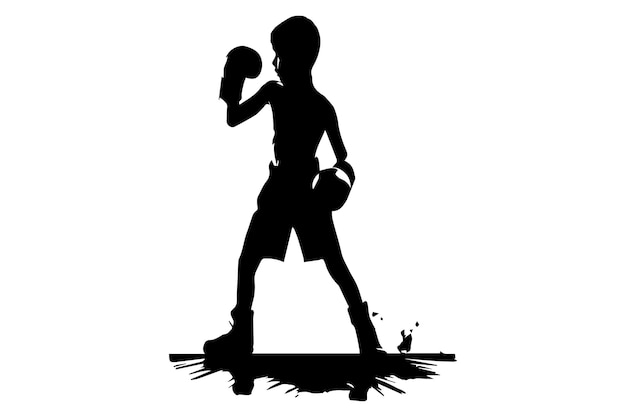 Vector guantes de boxeo de silueta negra y blanca con clipart