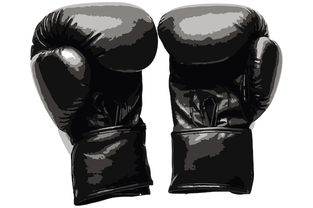 Guantes de boxeo de silueta negra