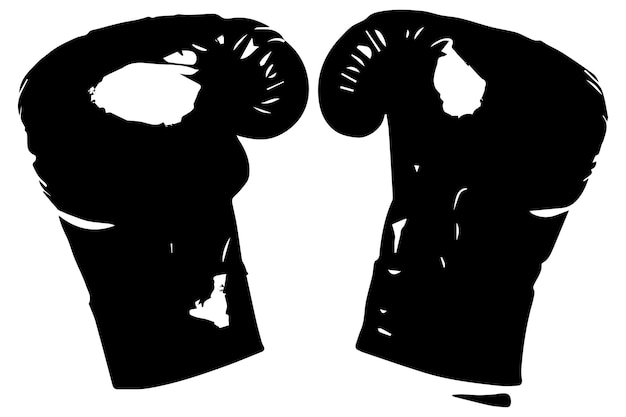 Guantes de boxeo de silueta negra
