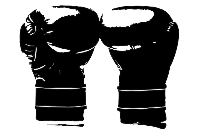 Guantes de boxeo de silueta negra