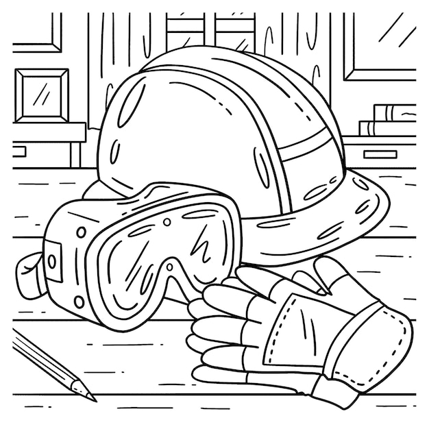 Guantes de casco de construcción y gafas de seguridad