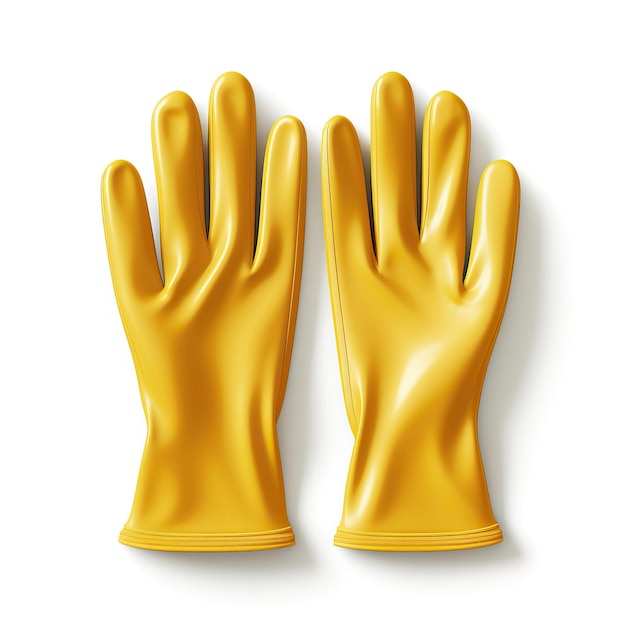 Vector guantes de color amarillo vector 3d fondo blanco aislado h