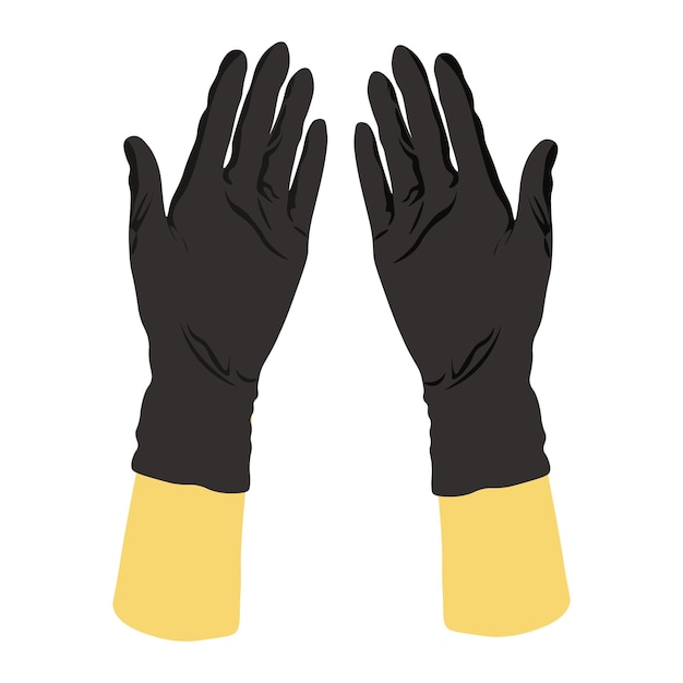 guantes de colores negros sobre fondo blanco aislado