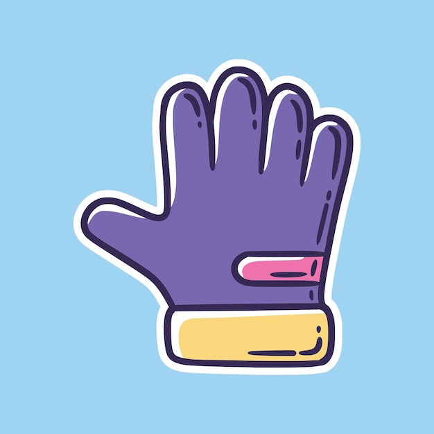 Guantes de goma dibujados a mano para limpieza y protección doméstica