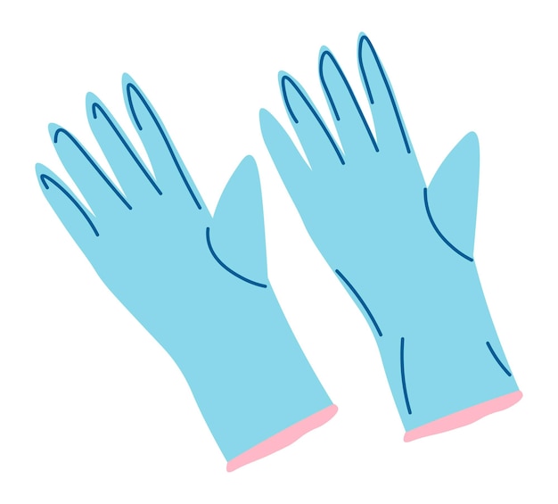 Vector guantes de goma para limpiar el vector de tareas domésticas.
