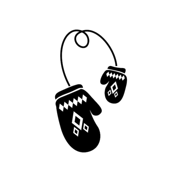 Guantes de invierno en estilo sencillo aislados en blanco