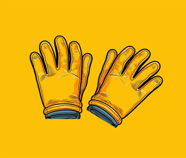 Guantes protectores aislados en ilustración vectorial blanca